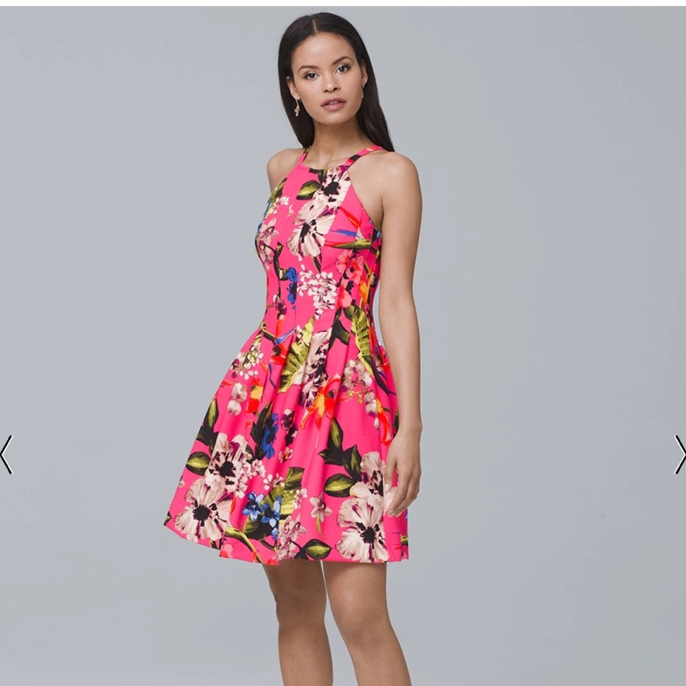 Vince Camuto Scuba Fit & Flare Pink Dress